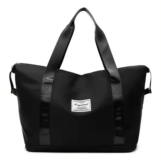 JS Bolsa Casual Expansível Dobrável Viagens Academia Cor:Preto