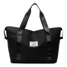 JS Bolsa Casual Expansível Dobrável Viagens Academia Cor:Preto