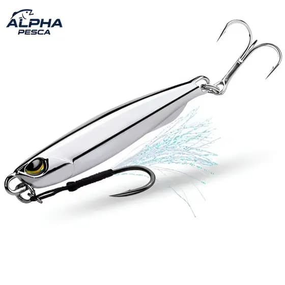 Isca Artificial Slow Jig 10g Metal Prateado Jumping Jig Pesca Mar e Rio