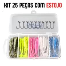 Isca Soft Shad 6,5cm com Jig Head | Kit Profissional 12/25 Peças