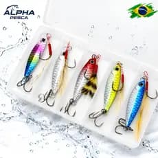 Kit 5 Iscas Jumping Jig 10g Metal Jig Premium Pesca Tucunaré