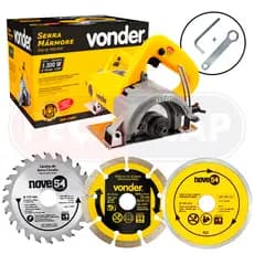 Kit Completo Serra Mármore Profissional Smv1300s 1300w Tipo Makita+ 3 Discos Corte/Madeira/Alvenaria