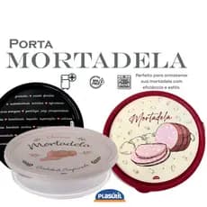 Porta metade Mortadela - Pote plástico com tampa para guardar frios 750 ML - Qualidade Plasútil
