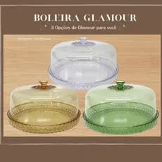 Boleira em plástico acrílico coleção Glamour - qualidade Plasútil