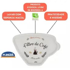 POTE PORTA FILTROS DE PAPEL para passar café com tampa - qualidade Plasútil - COR: