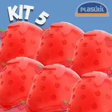 Kit especial com 5 potes porta morangos - Qualidade Plasútil
