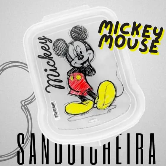 Porta Lanche -  Sanduicheira MICKEY VINTAGE- qualidade Plasutil
