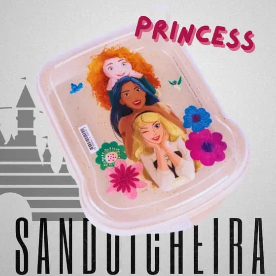 Porta Lanche Sanduicheira PRINCESAS - qualidade Plasutil