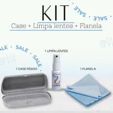KIT Case estojo em plástico rígido COM Flanela de Limpeza + Limpa Lentes - limpar e guardar óculos
