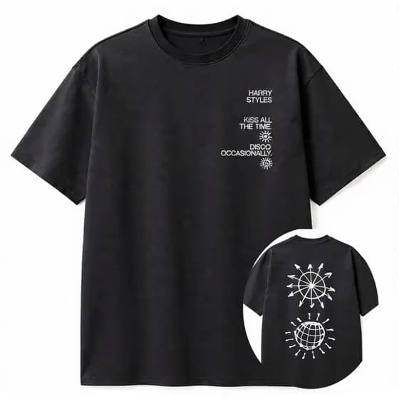 Camiseta Oversized ou Básica Harry Styles Turnê Mundial Together, Together World Tour Pop Novo Album Kiss All The Time