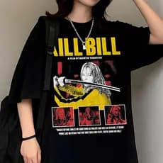 Camiseta Basica e OVERSIZED Kill Bill Beatrix A Noiva Kiddo  Filme Vintage 90s Graphic Unissex