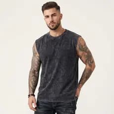 Camiseta Regata Machão Estonada Oversized  Algodão Lisa Estilo Streetwear Gotico Metal Rock Treino