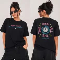 Camiseta Basica e Oversized Harry Styles Tour Together Together Kiss All The Time Disco Occasionally