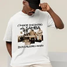 Camiseta Basica e Oversized Reis do Samba Jorge Aragão Zeca Pagodinho Alcione Maior Encontro Samba