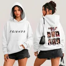 Moletom Canguru Blusa de Frio Bolso e Capuz Friends Serie Anos 80 Vintage Amigos Nostalgia Classico