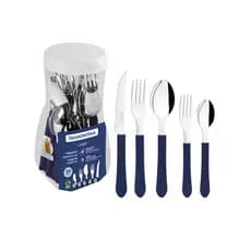 Kit Faqueiro 20 Peças Leme Azul Marinho Tramontina Conjunto de Talheres de Aço Inox Original
