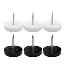 Sapata Prego Deslizante Branco/Preta 20mm Plastica - 40 Unidades