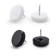 60 Und - Sapata Prego Deslizante Preta/Branco 20mm Plastica