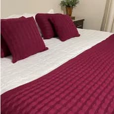 Peseira Manta Trança Tricot Cama Casal Sofa Sala 180x60cm