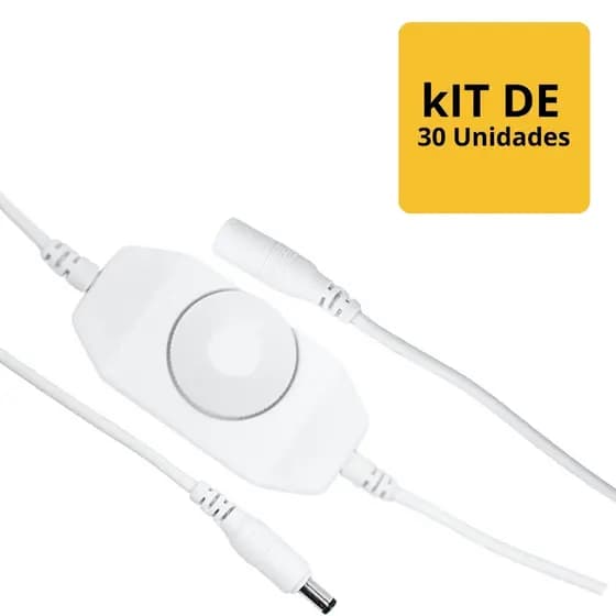 Kit 30 Dimmer Giratório Branco 12v 3a P/Fita led 3528/5050