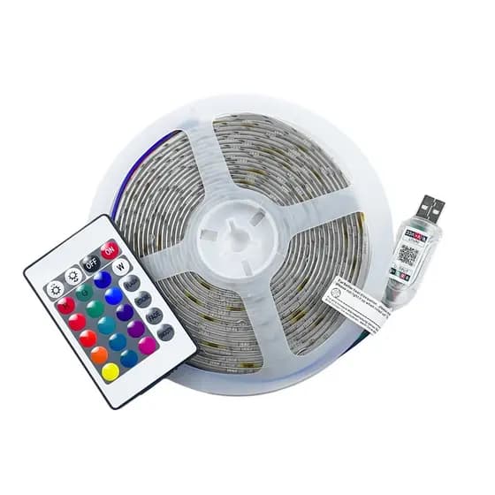 Fita LED 5050 USB RGB 5V 5m 30 LEDS/m IP44 App Bluetooth