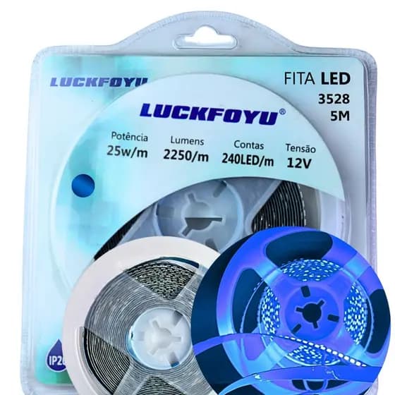 Fita led 3528 240 Leds/m azul 25W/m IP20 5m 12V Lucky