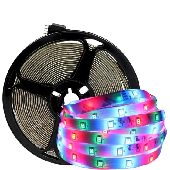 Fita LED RGB 3528 270LEDS IP65 Siliconada 12V 5m Dupla Face