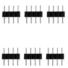 Kit 6 Pinos macho 4 vias 12v p / fitas led RGB acabamento preto