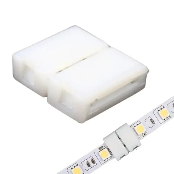 Kit 20 Emendas Brancas Retas p/Fita LED 5050 12V 10mm 2 Vias