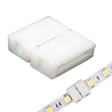 Emenda Branca Reta p/Fita LED 5050 12V 10mm 2 Vias Cor Única
