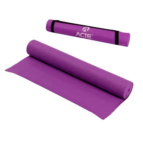 Tapete Yoga Antiderrapante PVC Indoor T10 Mat Lilás Acte