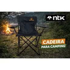 Cadeira Dobrável Relax Unica Porta Copo Guepardo Preta Camping Praia