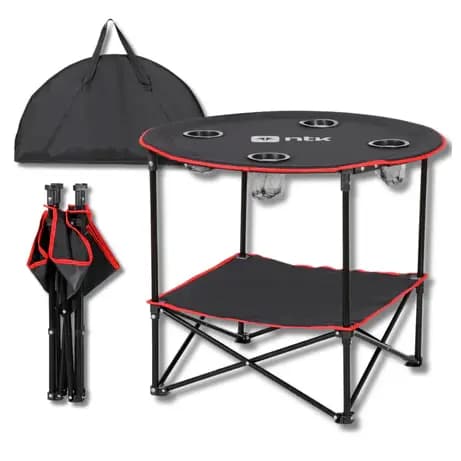 Mesa Camping Dobrável Lua Em Aço Com Porta Copos Nautika