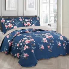 Kit Colcha Cobre Leito King 3 Peças Estampada