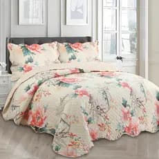 Kit Colcha Cobre Leito Casal 3 Peças Dupla Face Estampada