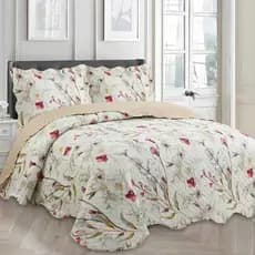 Kit Colcha Cobre Leito Queen 3 Peças Estampada