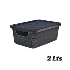 Kit 2, 3 ou 5 Caixas Organizadoras Jutta 2 Litros Preta Cesto Org