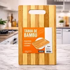 Tábua de Corte em Bambu Durável Ecológica e Prática 26x16