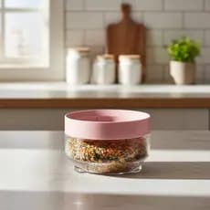 Pote Organizador Porta Mantimento Conecta 300ml Multiuso Tampa Rosqueia Empilha Encaixa UZ401 - Rosa
