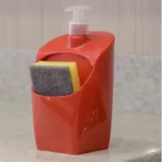 Dispenser Organizador De Pia 500ml Porta Detergente E Esponja Bucha Com Furos Cozinha Uz353 - Cores