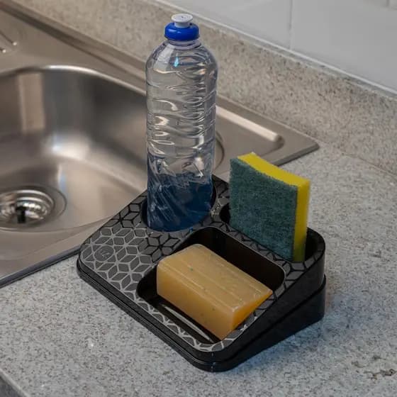 Organizador De Pia Suporte Porta Detergente Esponja Bucha Organização Cozinha Bancada Uz395 - Cores