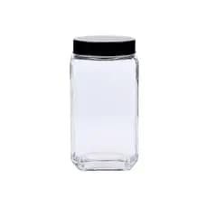 Pote Porta Mantimento Vidro Quadrado Tampa Ferro Encanto 1L Cozinha Premium Armazenar - Le Bianco
