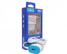 Carregador Completo com Fio 2.1A Tipo V8 e 01 porta USB INOVA CAR-G5014-G28