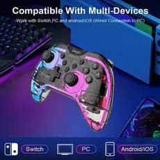 Controle Gamer IPEGA Bluetooth RGB Sem Fio Compatível Switch Oled PC Steam T&Z PG-SW123T