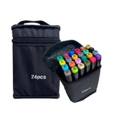 Maleta De Canetinhas Coloridas 24 Cores Para Desenho Marcador Profissional e Escolar
