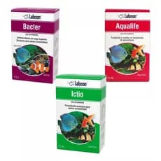 Labcon Kit Medicamento P/ Aquário Ictio Aqualife Bacter