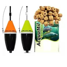 2 Boias Cevadeiras Kuro Jr Pesca + Furadinha Aquamil 1kg+2 FURADINHA ALHO