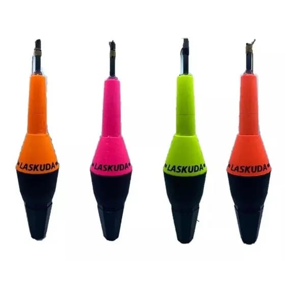 Boia Jr Torpedo Laskuda Laçamento 4 Unidades Kit Pesca Tamba cores variadas+2 furadinha alho