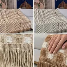 Manta Para Sofá Retrátil Gigante 2,40x2,10 Waffle Xadrez Algodão