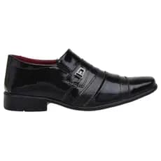 Sapato Social Masculino Bico Quadrado Fosco Com Elastico Moderno